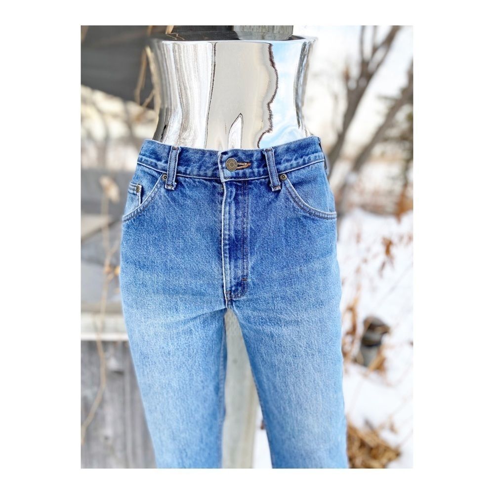90s Mustang High Waist Straight Leg Denim Jeans 100% Cotton Med Wash Sz 33